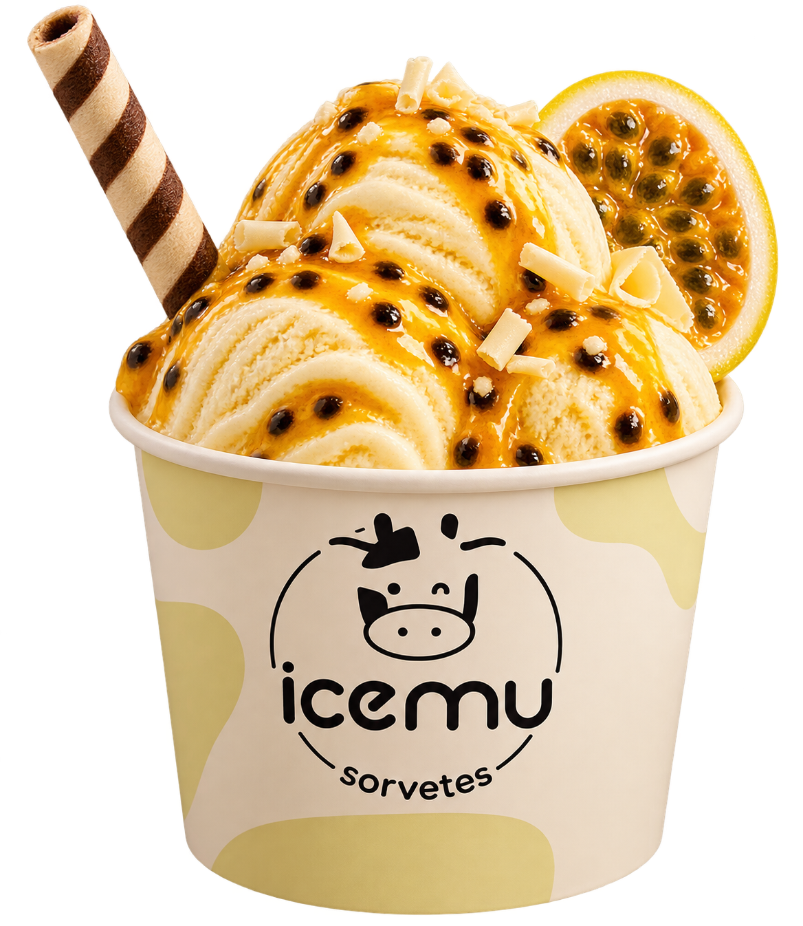 Pote de Sorvete Maracujá Trufado Icemu